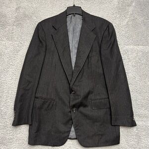 Polo Ralph Lauren Blazer Mens 46R Charcoal Grey Pinstripe 2-Button Sport Coat